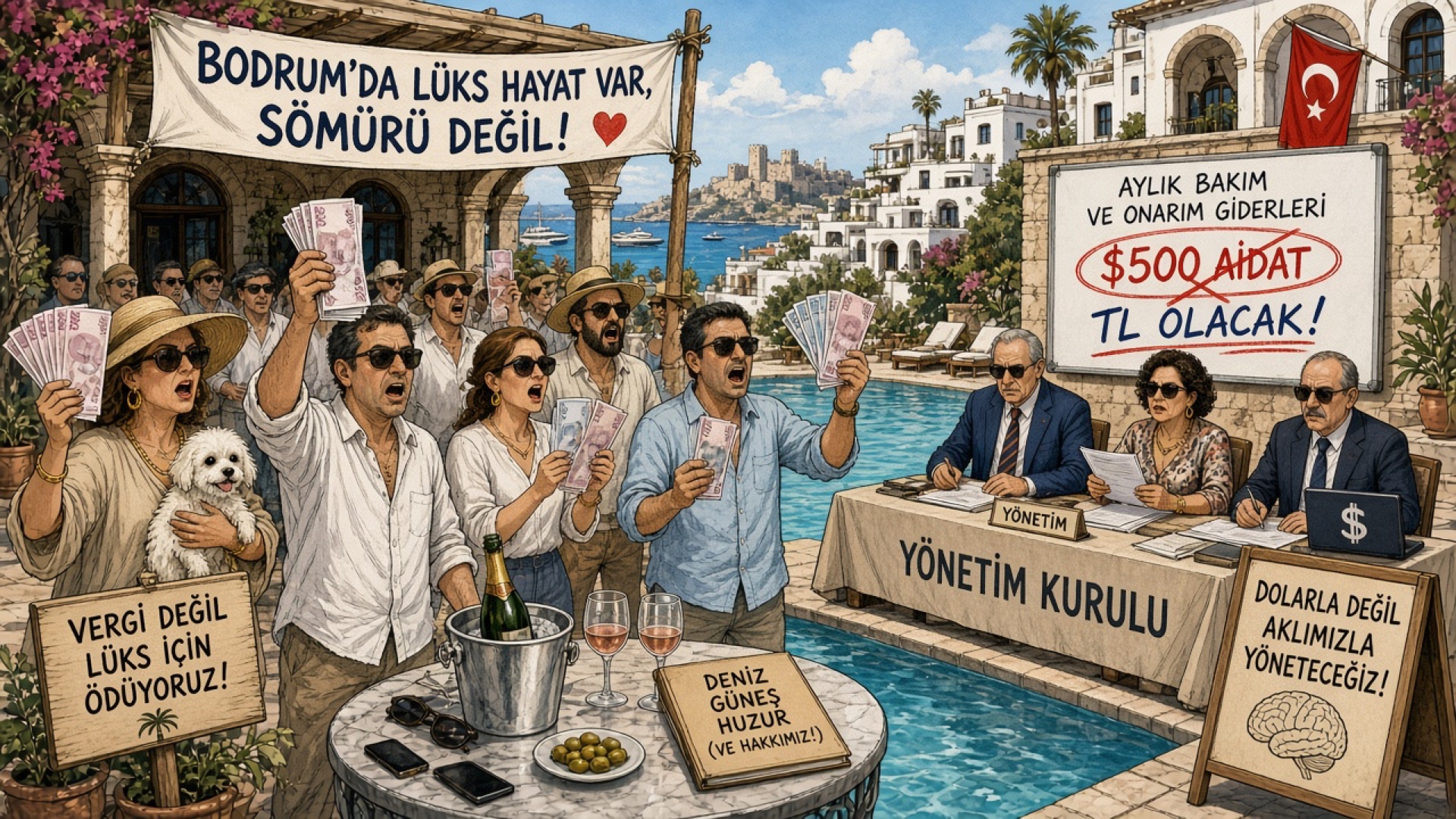 Bodrum Yalıkavak'ta Aidatı Dolara Bağlayan Yönetime Emekli Bürokrat İhtilali
